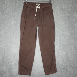 Pact Cotton Blend Casual Pants Women Medium Brown Elastic Waist Drawstring